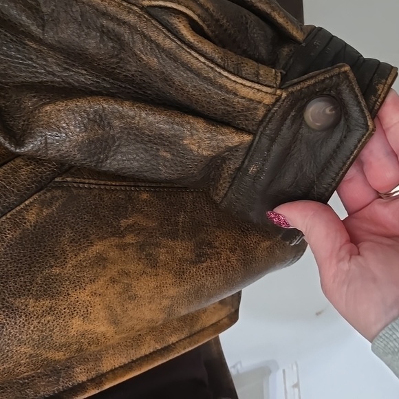 Eddie Bauer Men's Brown Leather Jacket Small - Picture 6 of 7